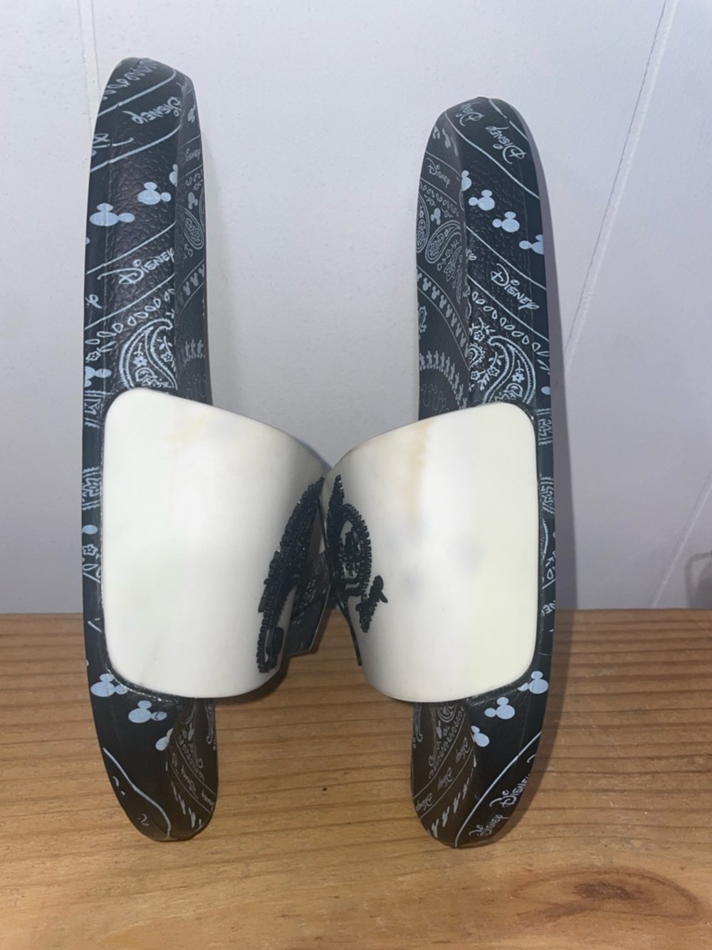 Disney Black & White Paisley Mickey Slide Sandals - Picture 4 of 5